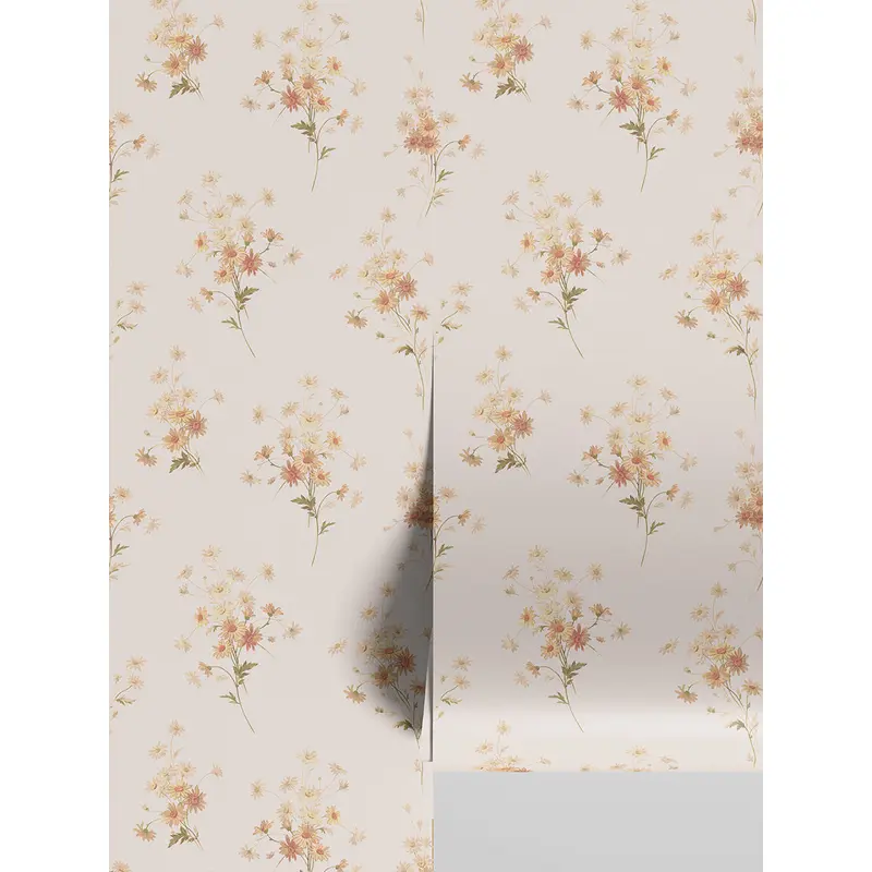 Cream Blush Daisy Bouquet Wallpaper