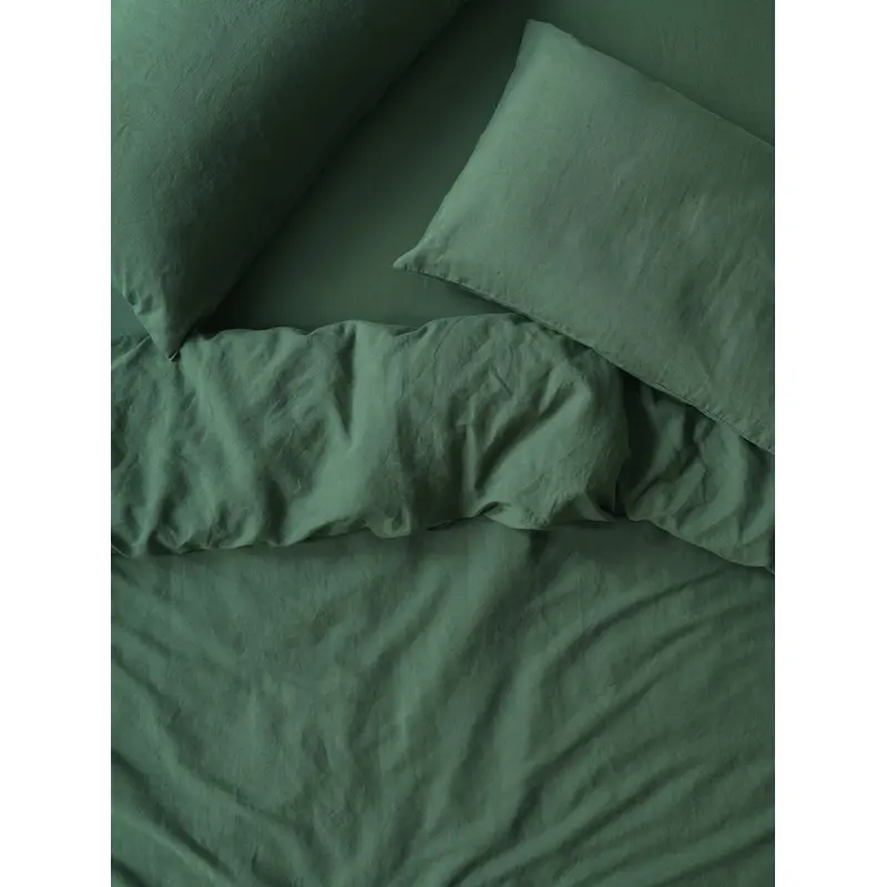 Elm Green Linen Blend Duvet Cover
