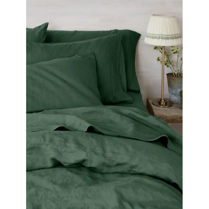 Elm Green Linen Blend Pillowcase (Pair)