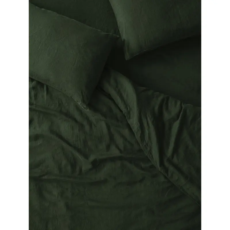 Fern Green Linen Blend Duvet Cover