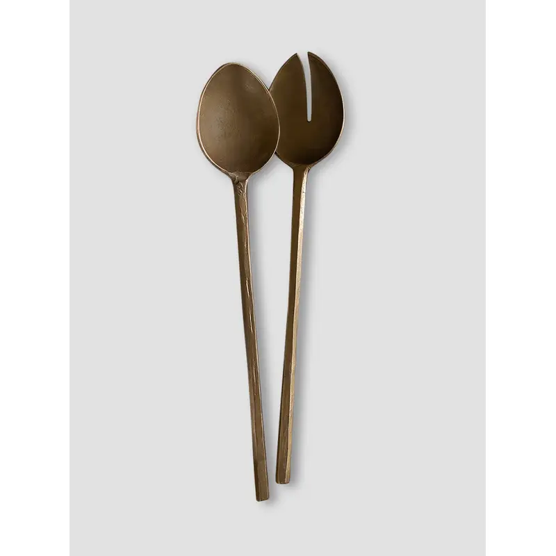 Forged Brass Pair of Salad Servers