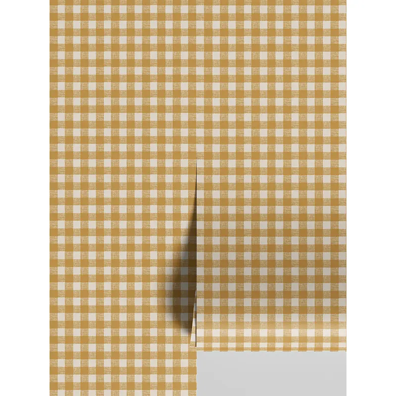 Honey Gingham Wallpaper