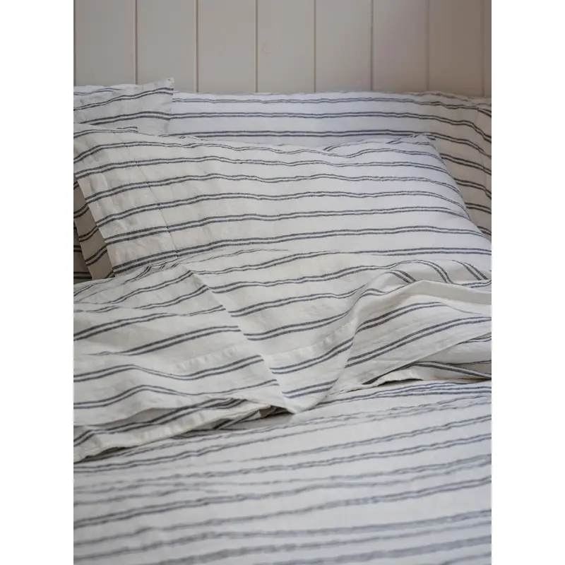 Ivory Kemptown Stripe Linen Blend Pillowcase (Pair)