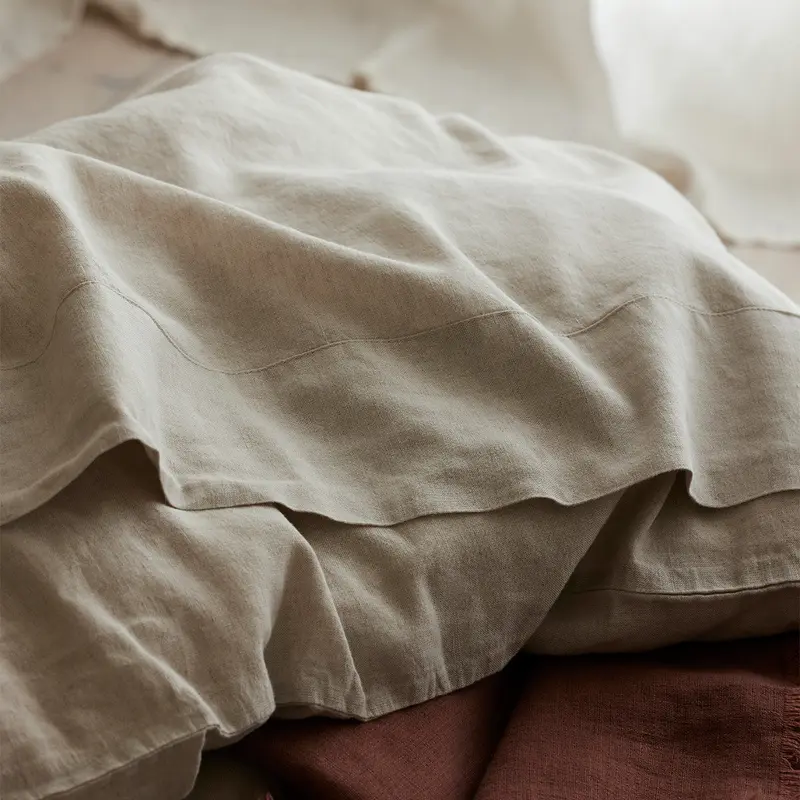Oatmeal 100% Linen Flat Sheet
