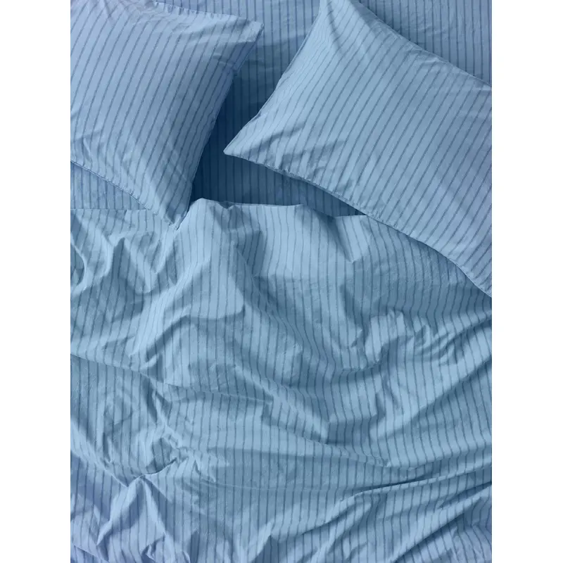Pale Blue Favorite Shirt Stripe Cotton Duvet Cover