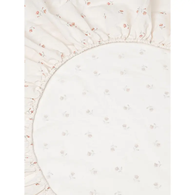 Pearl Posy Bud Linen Blend Fitted Sheet