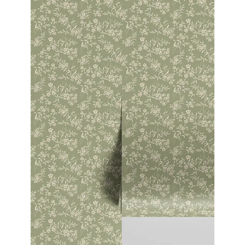 Sage Camille Floral Wallpaper