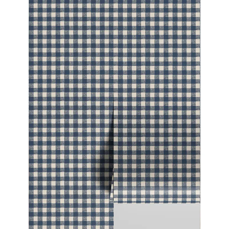 Titan Blue Gingham Wallpaper