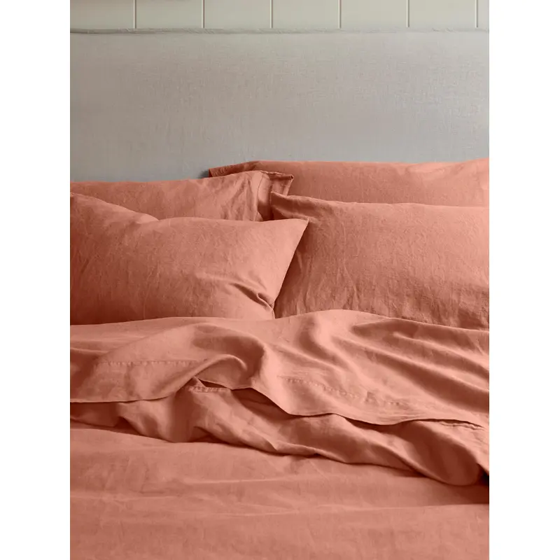Warm Clay Linen Blend Pillowcase (Pair)