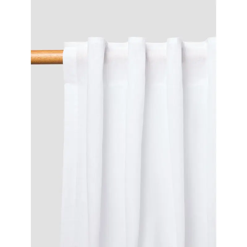 White Linen Blend Curtain (Pair)