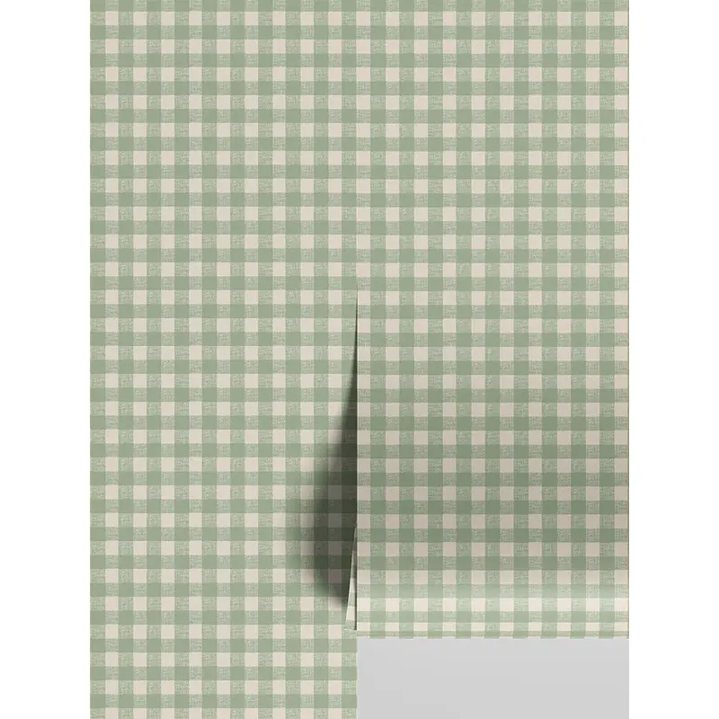 Winter Sage Gingham Wallpaper