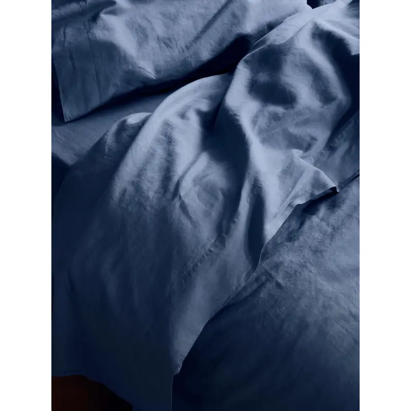 Blueberry Linen Blend Flat Sheet