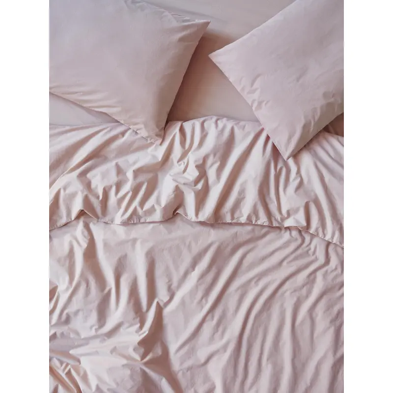 French Rose Washed Cotton Percale Duvet Cover