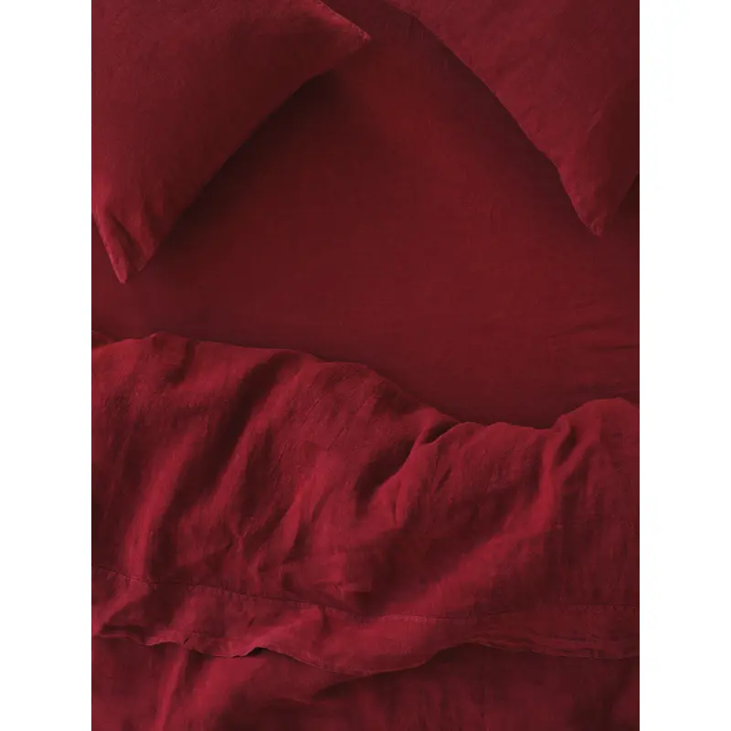 Rhubarb Linen Blend Fitted Sheet