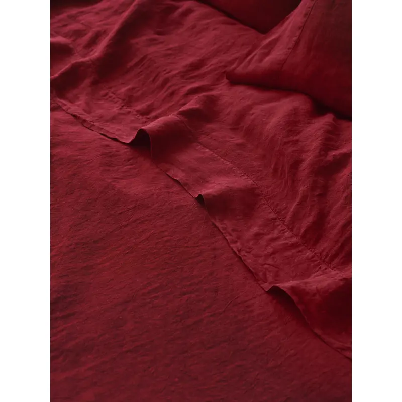 Rhubarb Linen Blend Flat Sheet