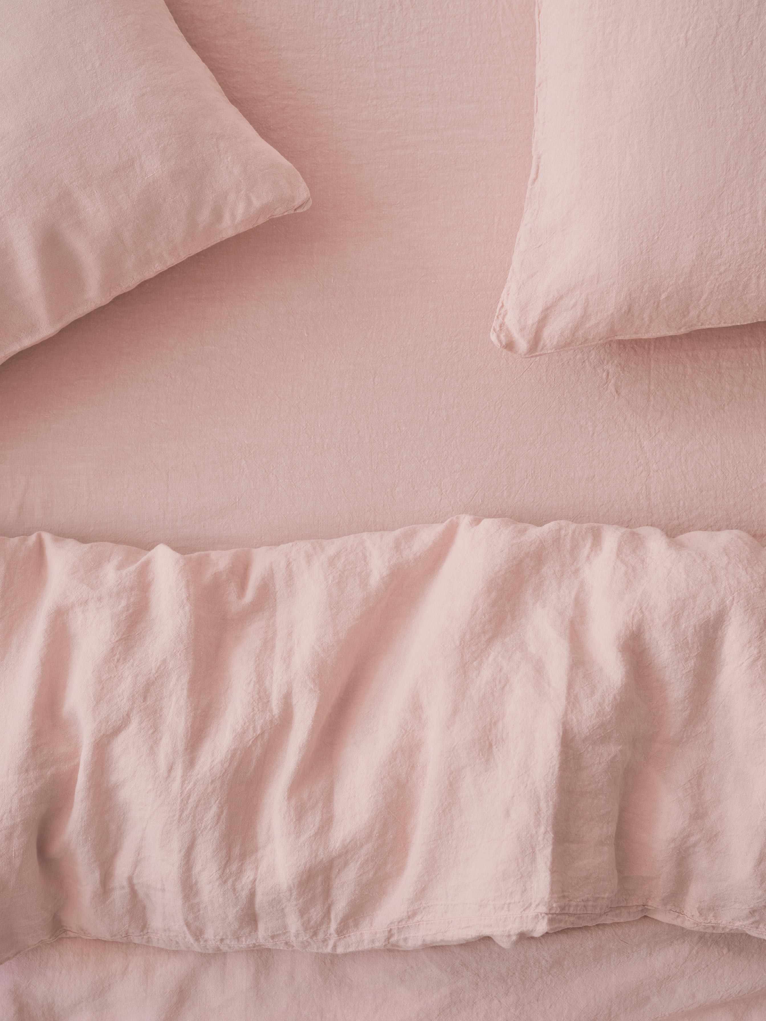 Rose Linen Blend Fitted Sheet