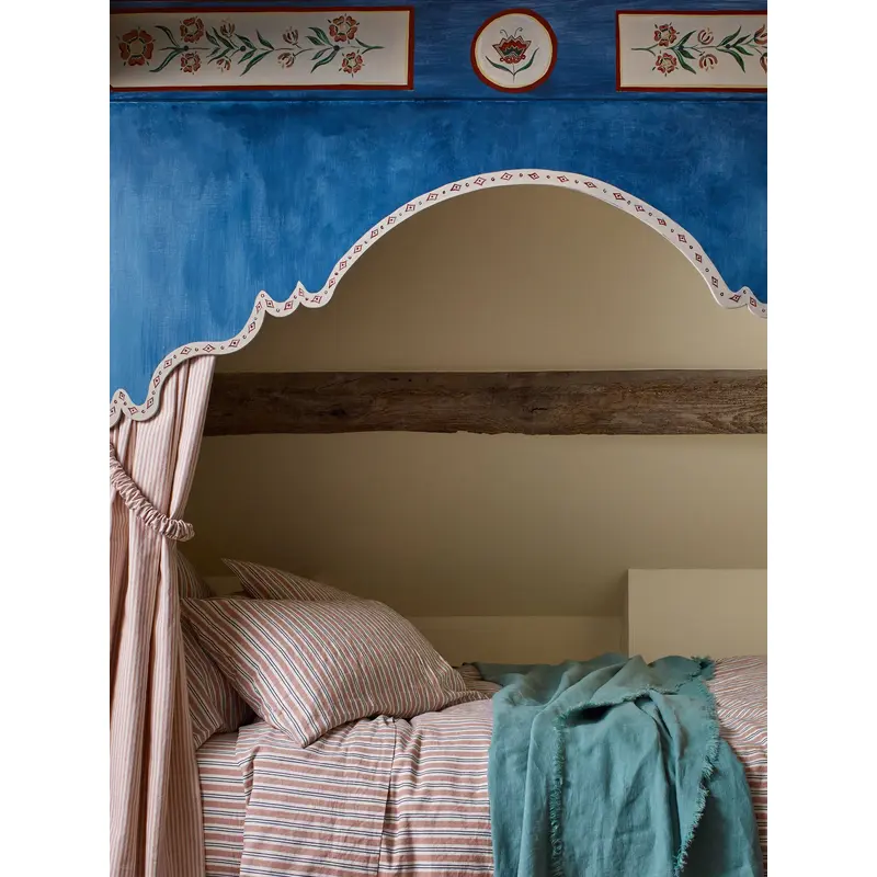 Warm Clay Somerley Stripe Linen Blend Duvet Cover