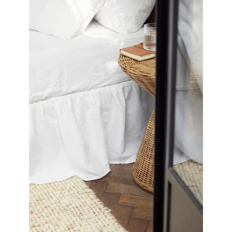 White 100% Linen Fitted Sheet