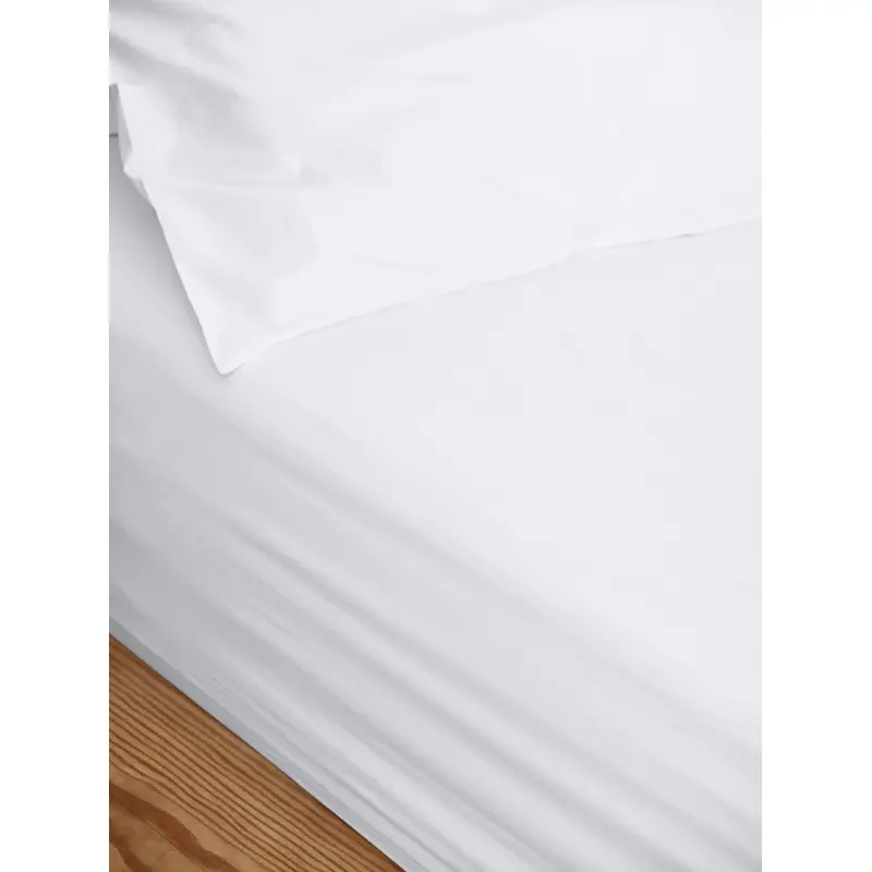 White Washed Cotton Percale Fitted Sheet