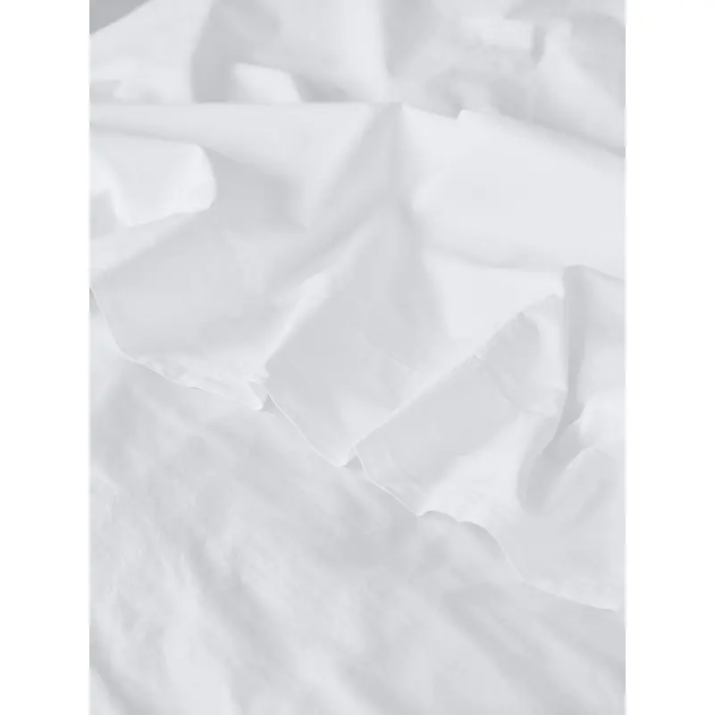 White Washed Cotton Percale Flat Sheet