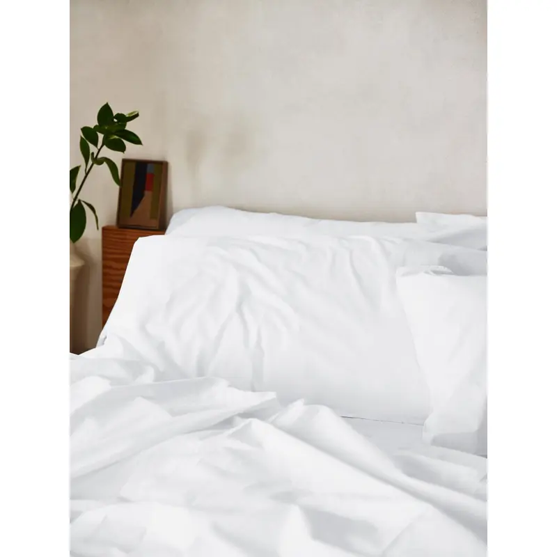 White Washed Cotton Percale Pillowcases (Pair)
