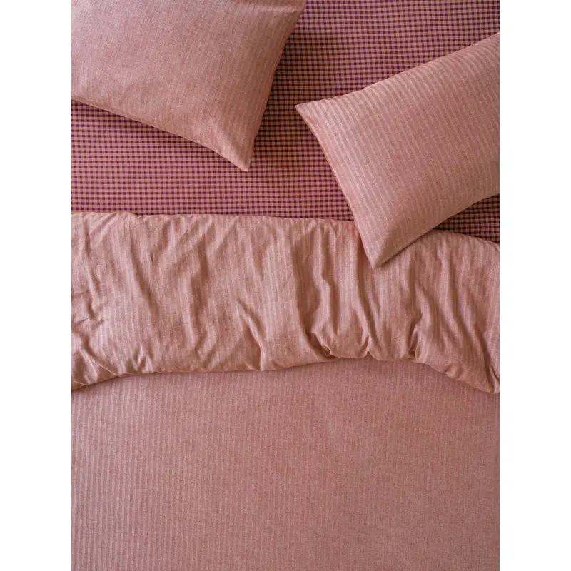 Auburn Red Herringbone Flannel Cotton Duvet Cover