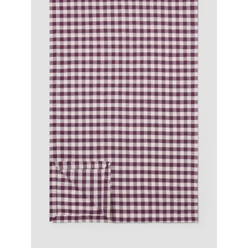 Berry Gingham Linen Blend Table Runner