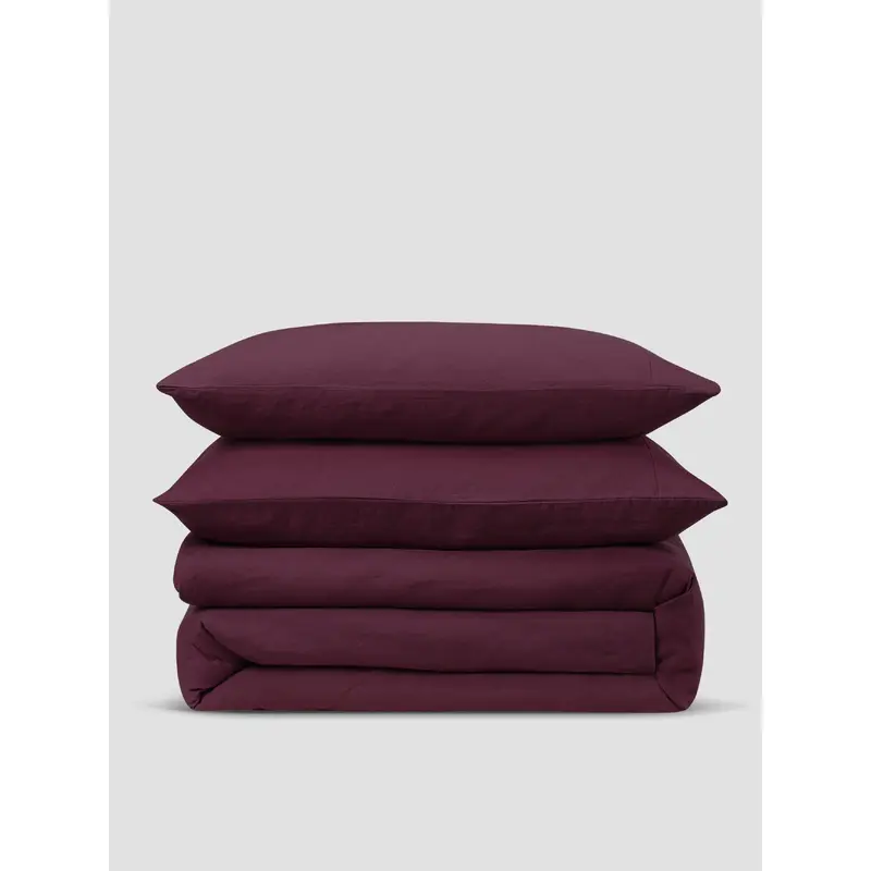 Berry Linen Blend Duvet Set