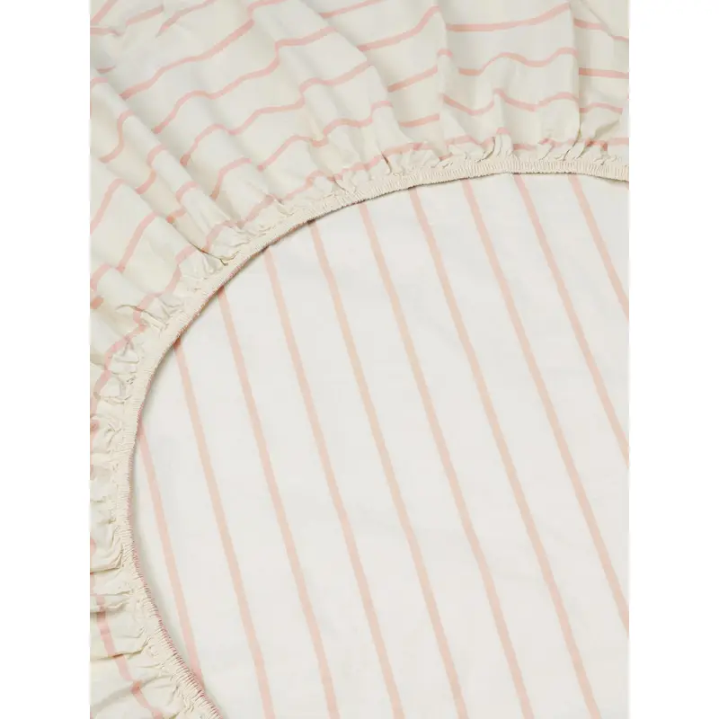Blush Pink Slumber Stripe Cotton Fitted Sheet