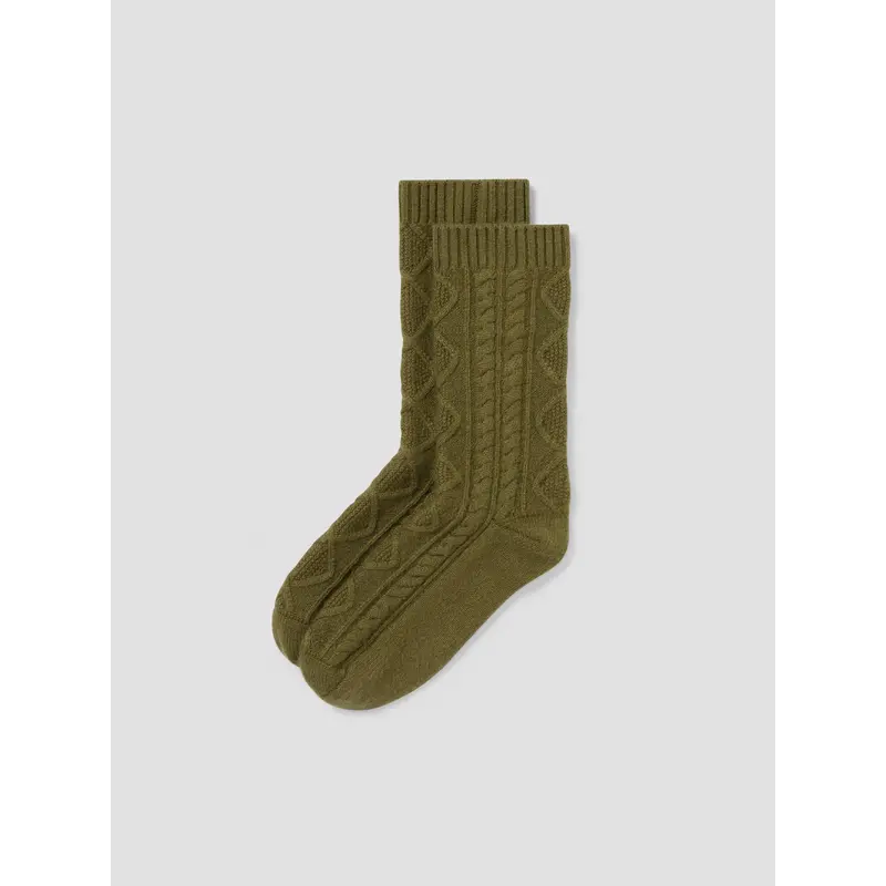 Botanical Green Cozy Cable Socks