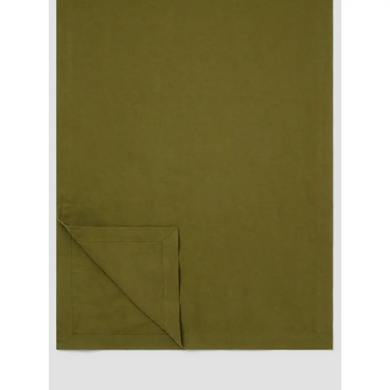 Botanical Green Linen Blend Table Runner