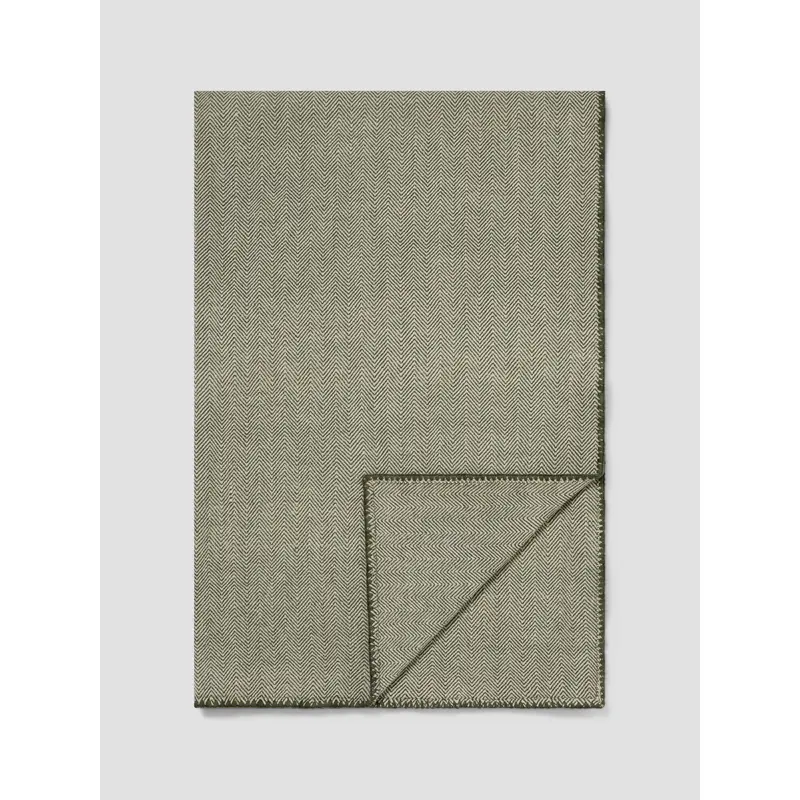 Fern Green Herringbone Wool Blanket