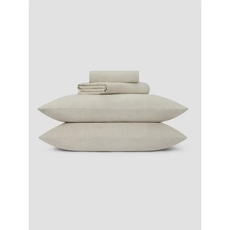 Oatmeal Linen Blend Sheet Set