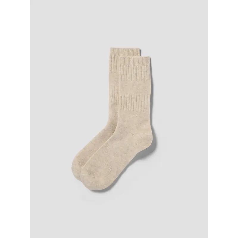Oatmeal Merino Wool Ribbed Socks