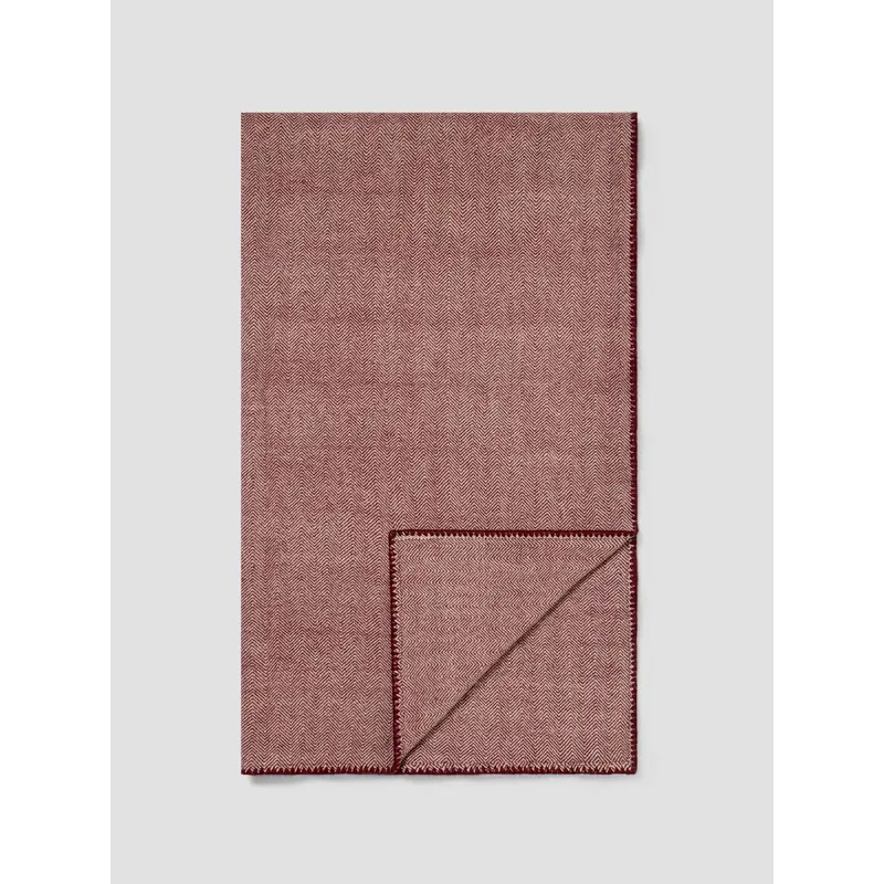 Rhubarb Herringbone Wool Blanket