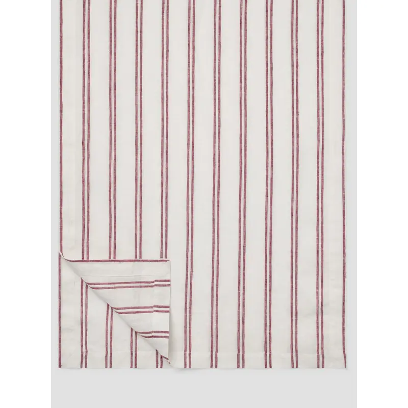 Rhubarb Kemptown Stripe Linen Blend Table Runner