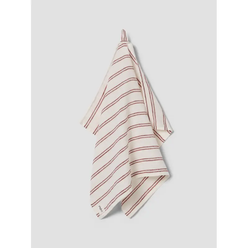 Rhubarb Kemptown Stripe Linen Blend Tea Towel