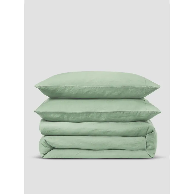 Sage Green Linen Blend Duvet Set