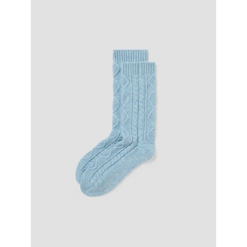Sky Blue Cozy Cable Socks