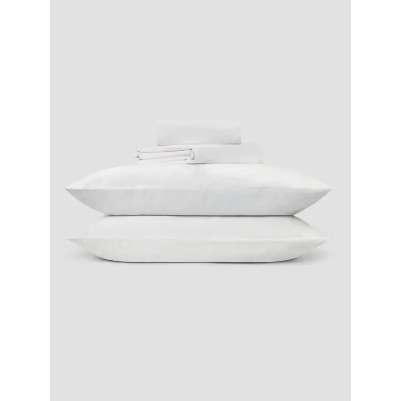 White Linen Blend Sheet Set