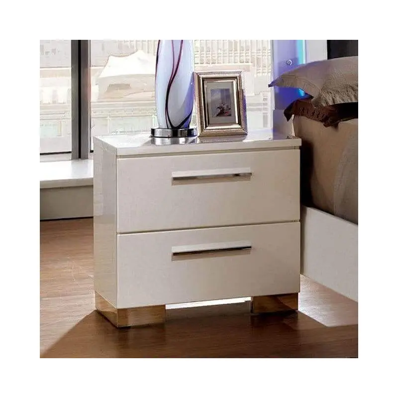 Carlie White Gloss Nightstand