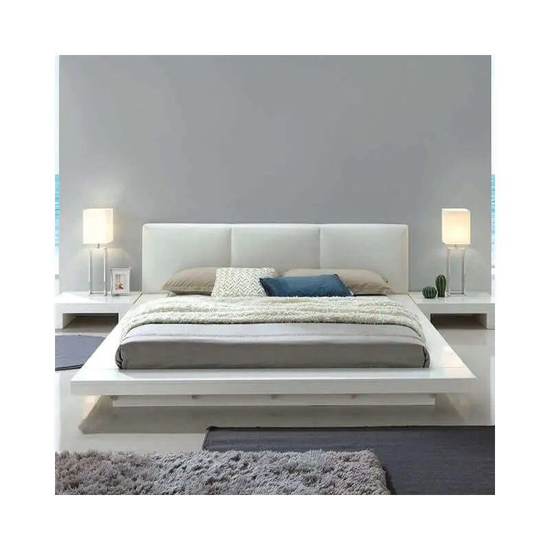 Christie White Modern Platform Bed