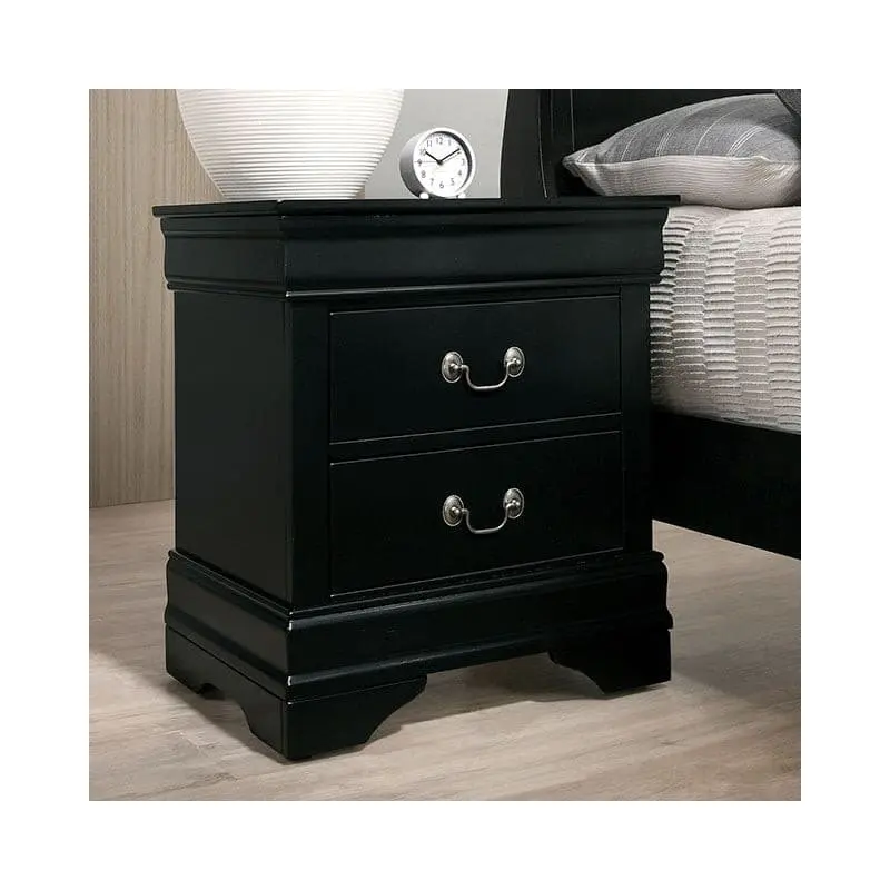 Louis Philippe Black Transitional Nightstand