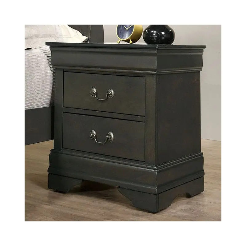 Louis Philippe Gray Transitional Nightstand
