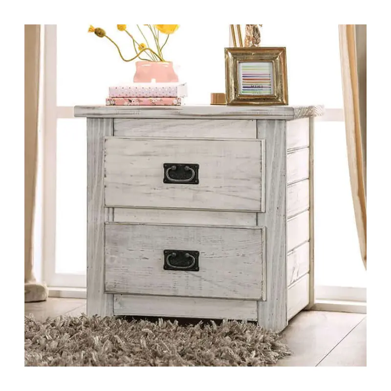 Rockwall White Nightstand by FOA