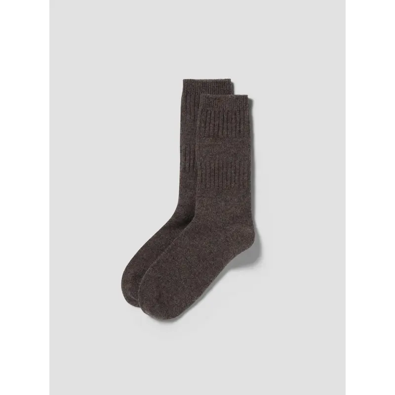 Warm Gray Merino Wool Ribbed Socks