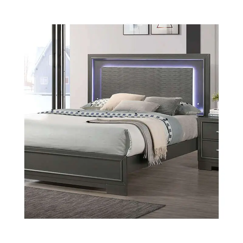 Alison Metallic Gray Platform Bed