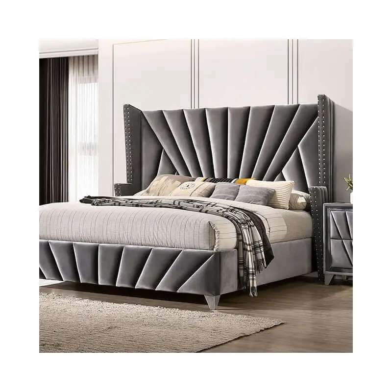 Carissa Gray Velvet Art Deco Bed