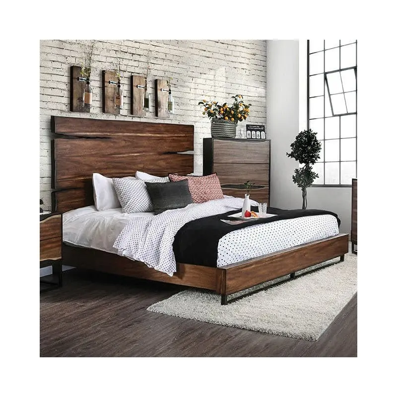 Fulton Dark Oak Panel Bed Floor Sample Clearance