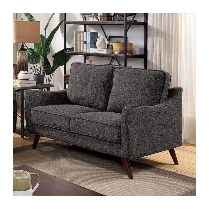 Maxime Gray Mid Century Loveseat